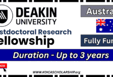 Deakin University Postdoctoral Research Fellowship (DUPRF) in Australia