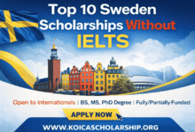 List of Top 10 Sweden Scholarships Without IELTS Europe