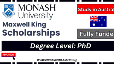 Maxwell King PhD Scholarship in Australia