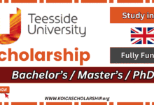 Teesside University Scholarship