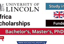 University of Lincoln Africa Scholarships