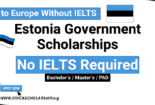 Estonia Government Scholarships Without IELTS