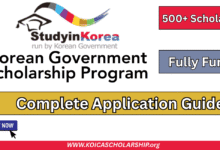 Korean Government Scholarship Program 500 Scholarships
