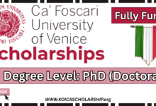 Ca’ Foscari University of Venice PhD Scholarships