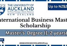 University of Auckland International Business Masters Scholarship